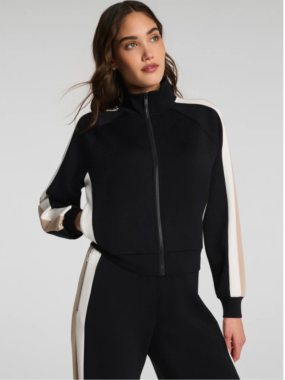 SPANX AirEssentials® Black Colorblock Track Jacket S
